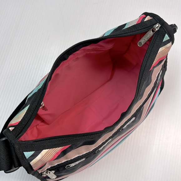 LeSportsac Classic Hobo Multi Colour Stripes Crossbody Bag - Picture 7 of 14